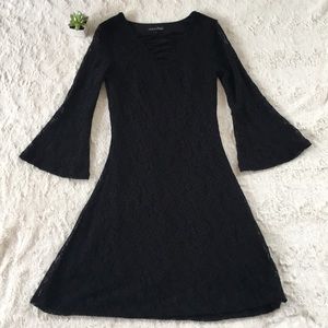 Cloth & People Black Lace Sheer Bell Sleeves